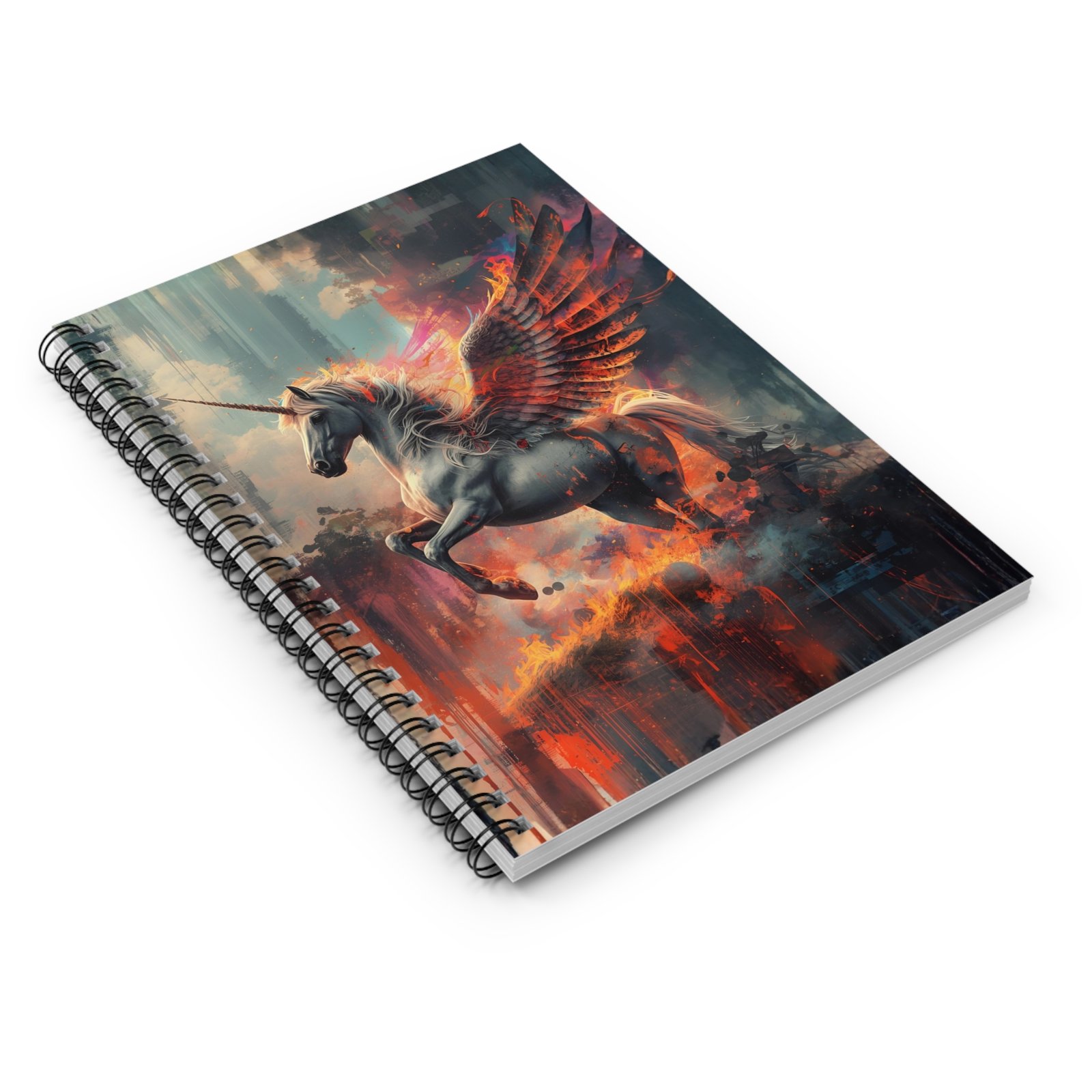 IS_6523 Fiery Unicorn Pegasus Spiral Notebook - Image 3