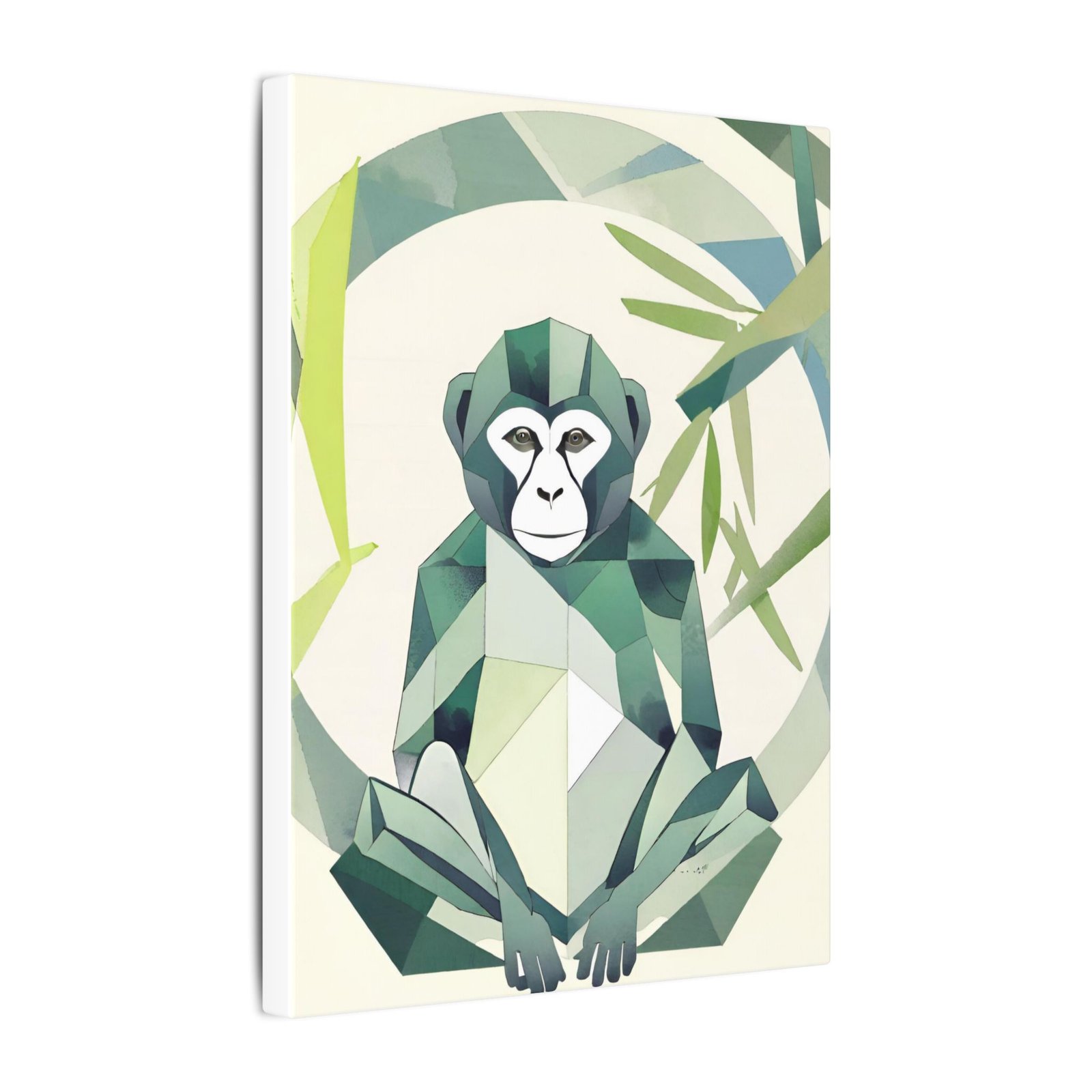 Geometric Monkey Matte Canvas 9x12" - Image 2