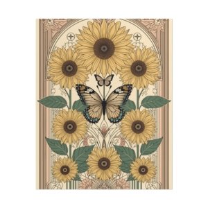 IS_6257 Sunflower Butterfly Rolled Poster