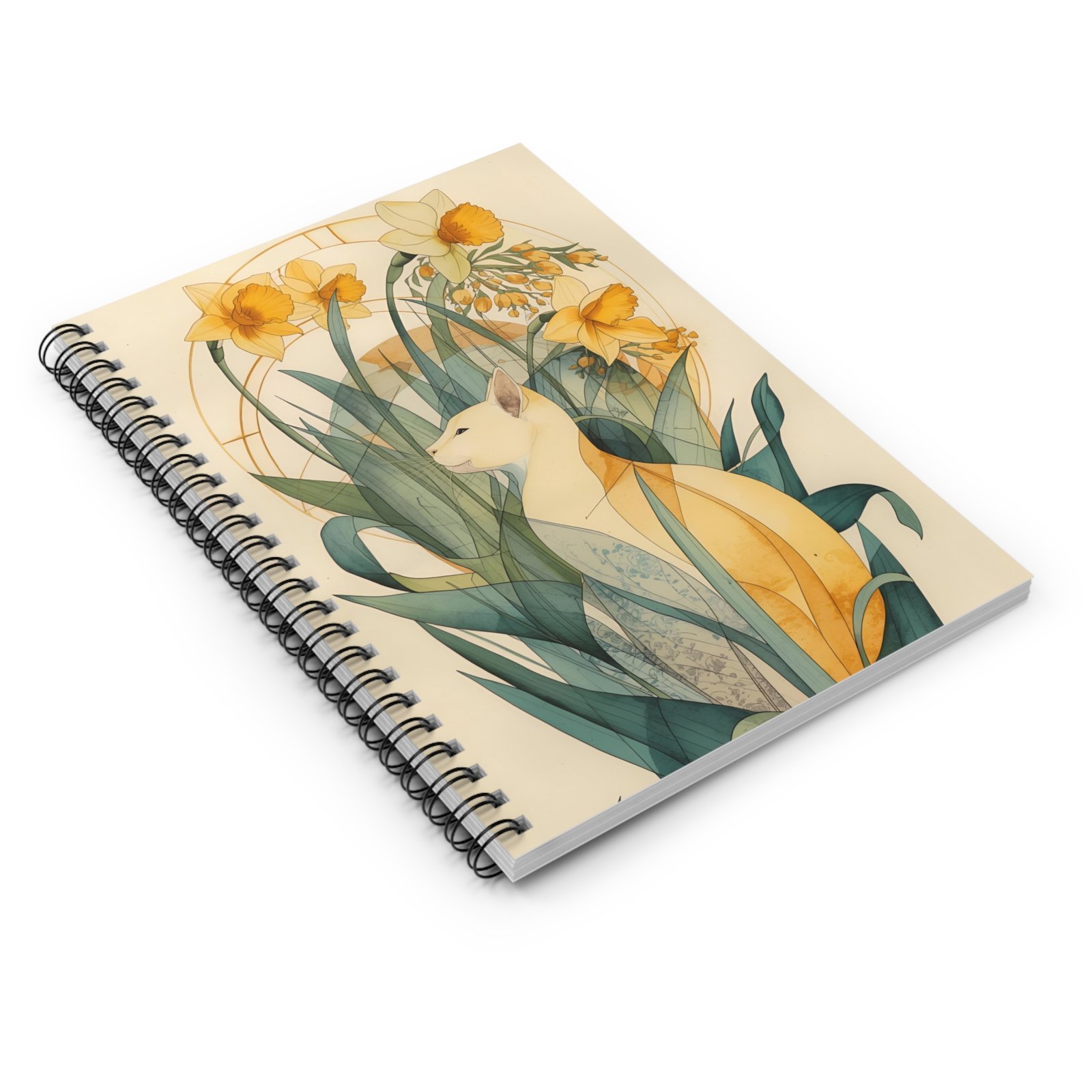 IS_6266 Daffodil Fox Spiral Notebook - Image 3