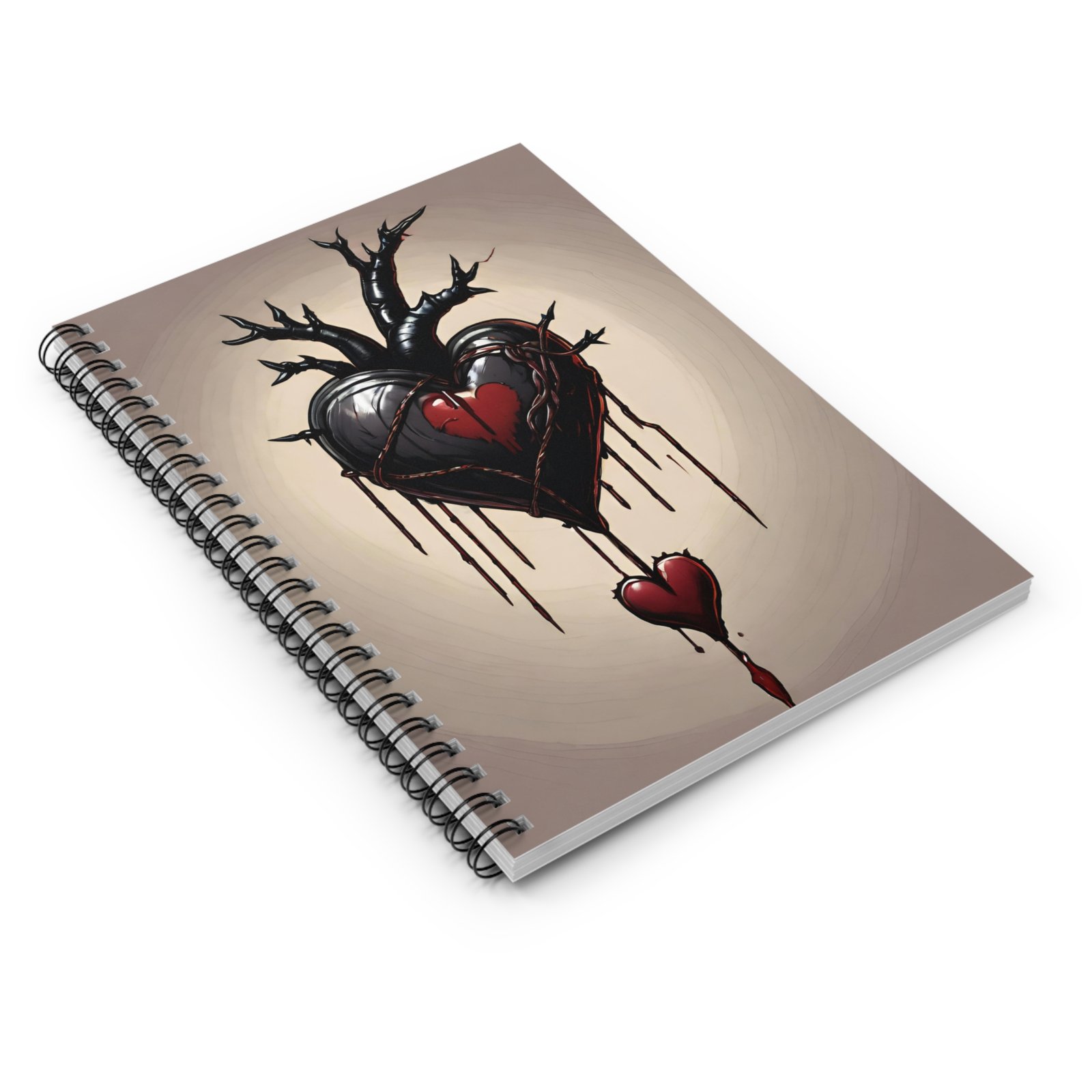 IS_1265 Black Heart Spiral Notebook - Image 3