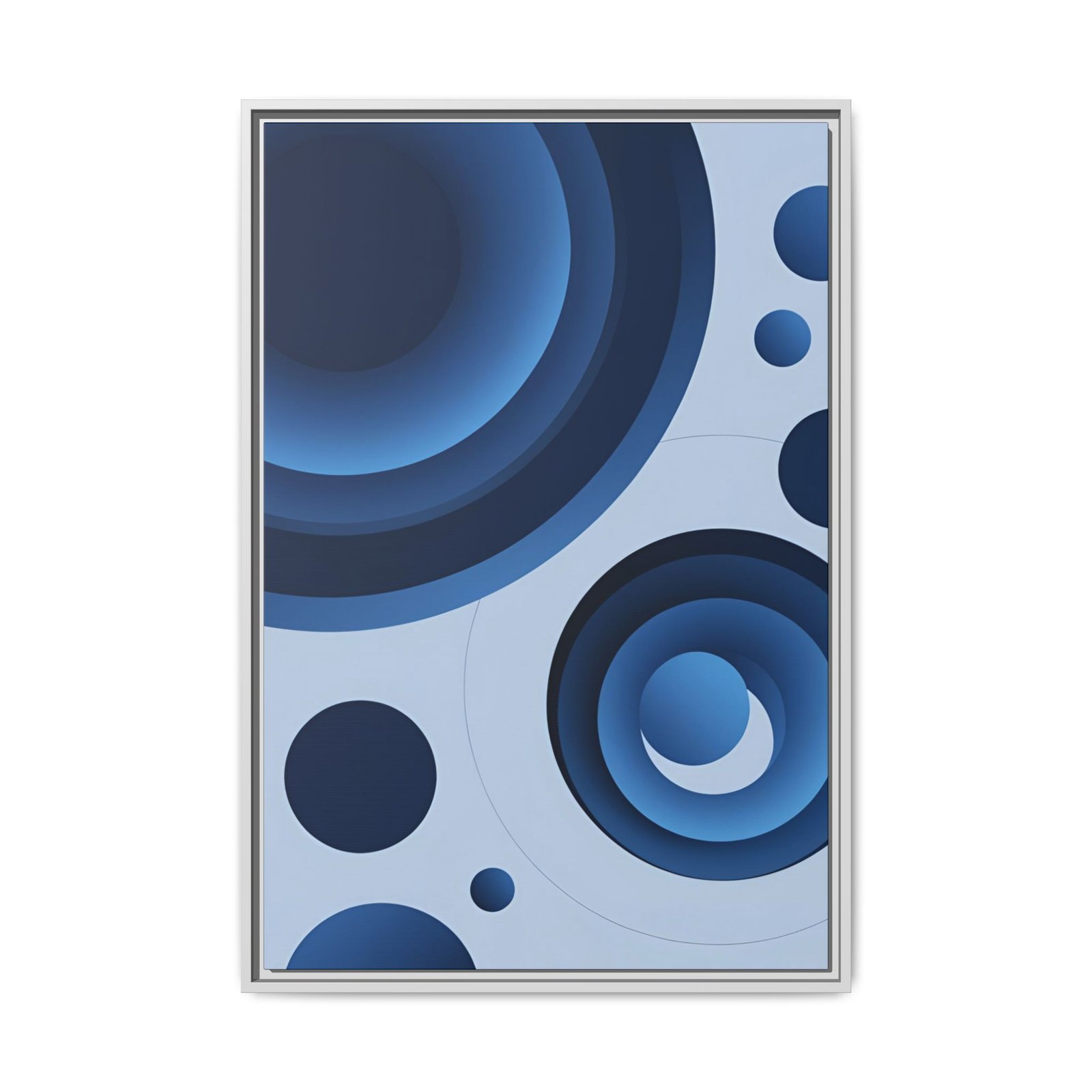 Suprematism- Blue Abstract Concentric Circles FRAMED 24x36"