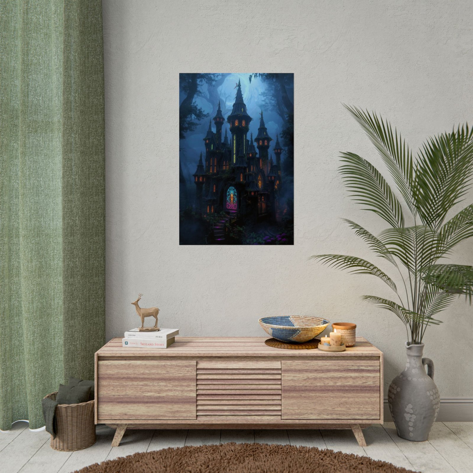 IS_6592 Gothic Enchanted Castle Rolled Poster — Moody Fantasy Wall Art Print - Image 3