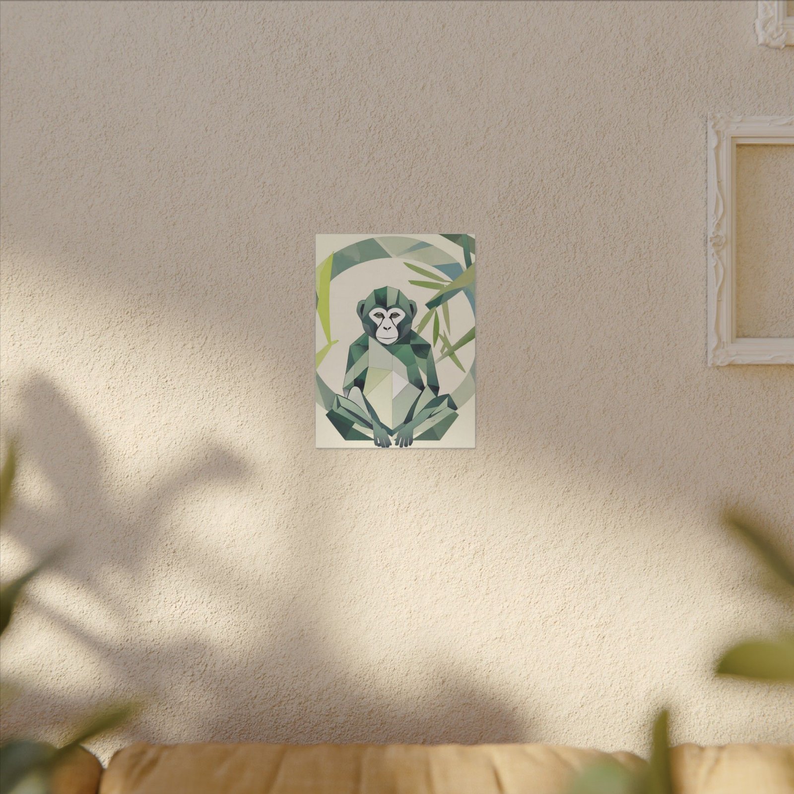 Geometric Monkey Matte Canvas 9x12" - Image 3