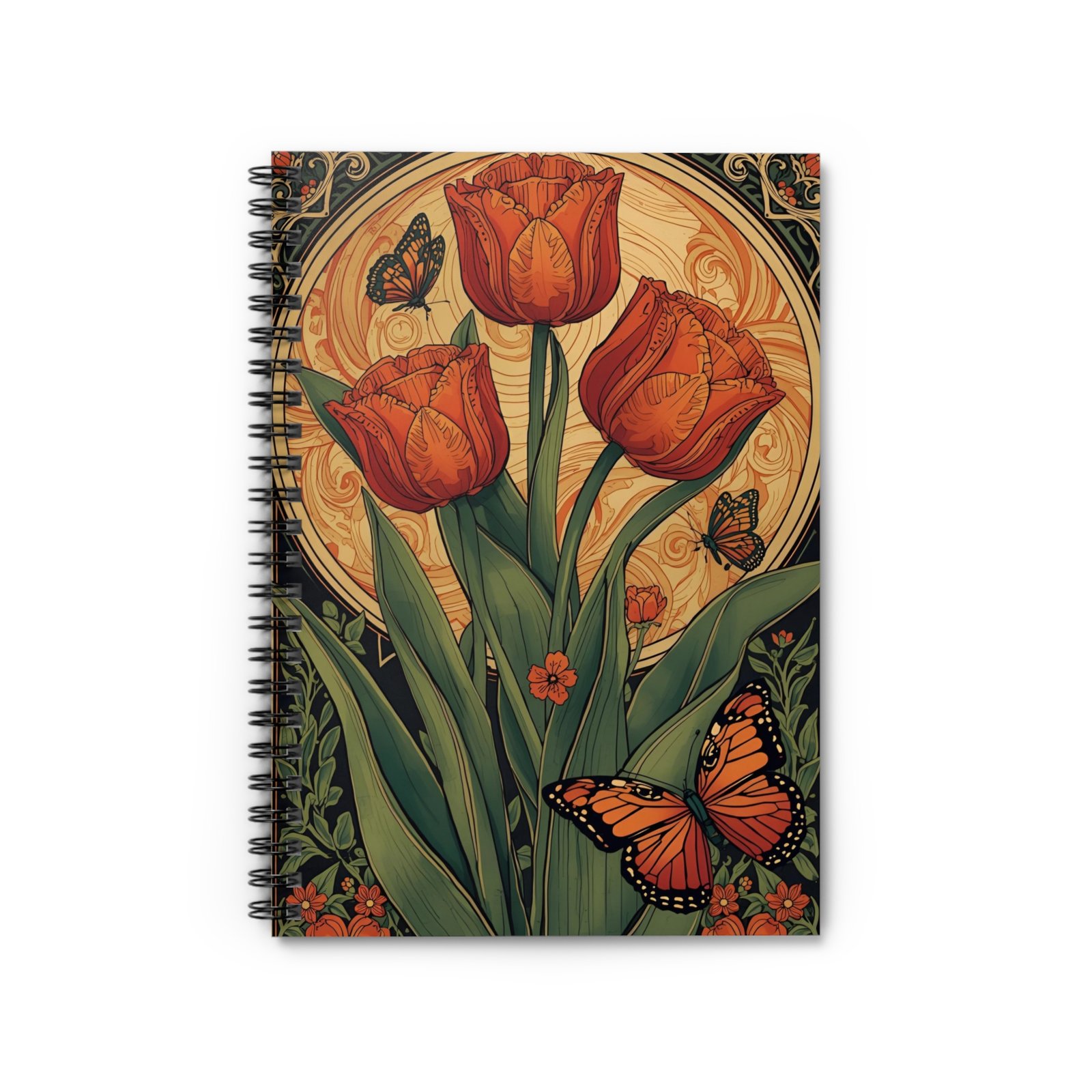 IS_6261 Tulip & Monarch Spiral Notebook