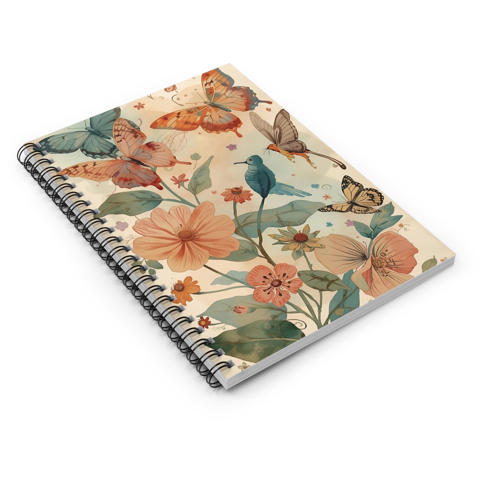 IS_6283 Floral Butterflies Spiral Notebook - Image 3