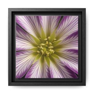 IS_4869 Framed Floral Canvas Art — Purple Radiant Bloom