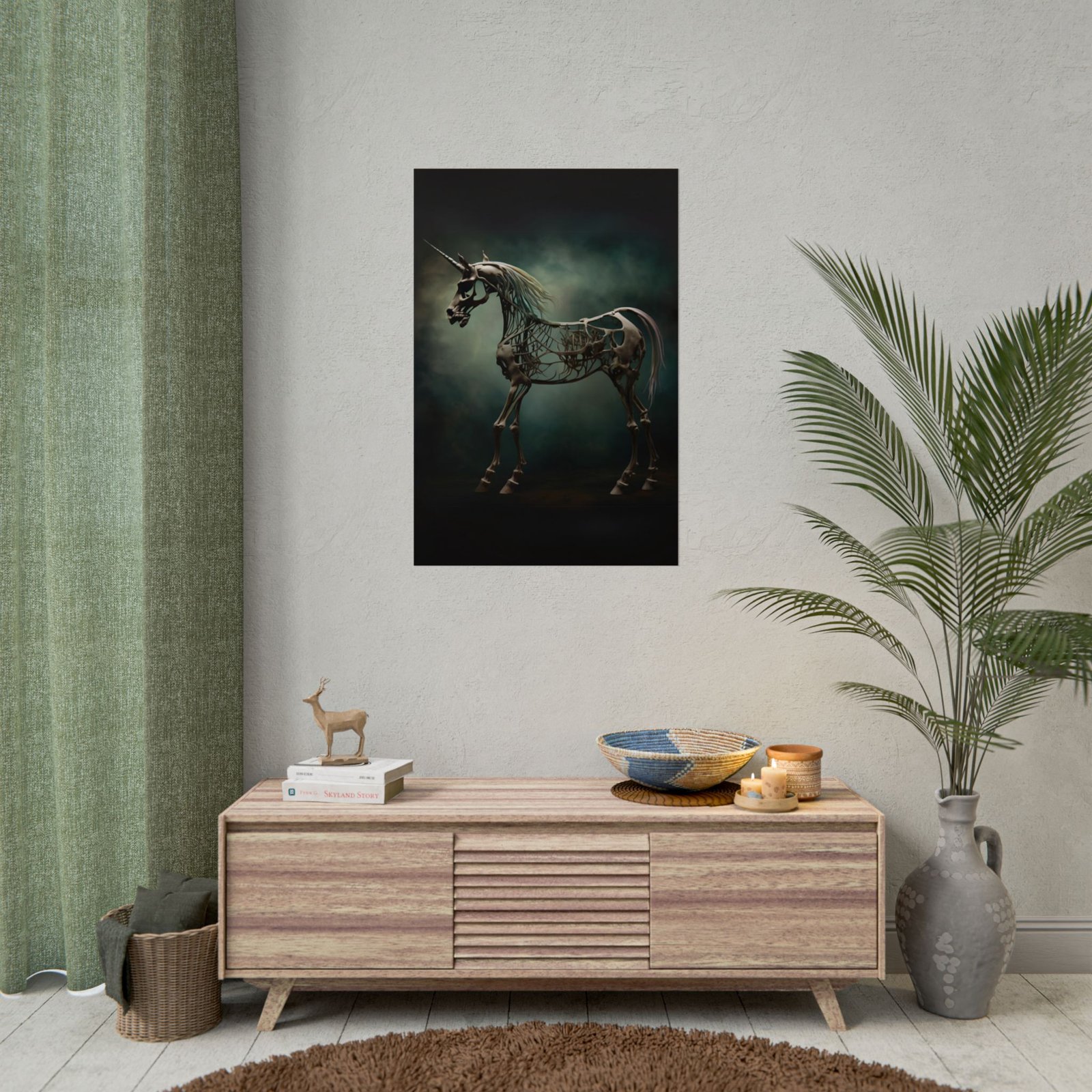 IS_4825 Unicorn Skeleton Rolled Poster - Image 4