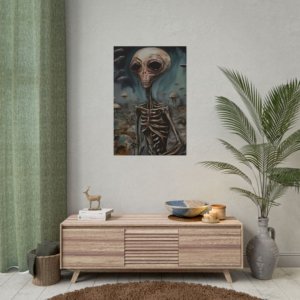 IS_4168 Alien Skeleton Rolled Poster - Unique Wall Art for Sci-Fi Enthusiasts