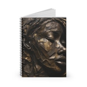 IS_4153 Artistic Spiral Notebook - Unique Ruled Line Journal with Abstract Face Design