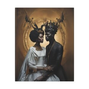 Black Celestial Royalty Couple Matte Canvas 16x20"