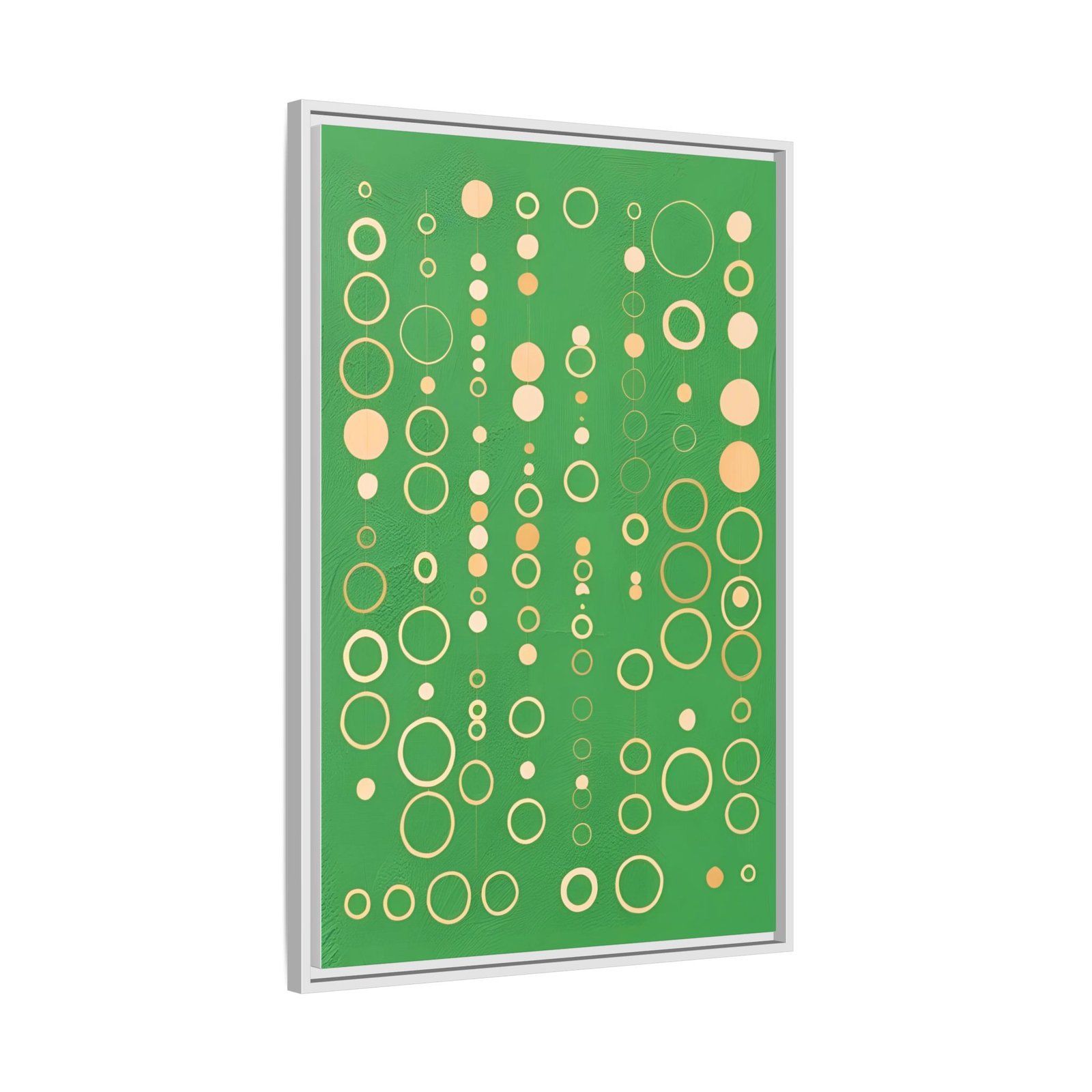 Supermatism Green Abstract Bubble Canvas FRAMED 24x36" - Image 2