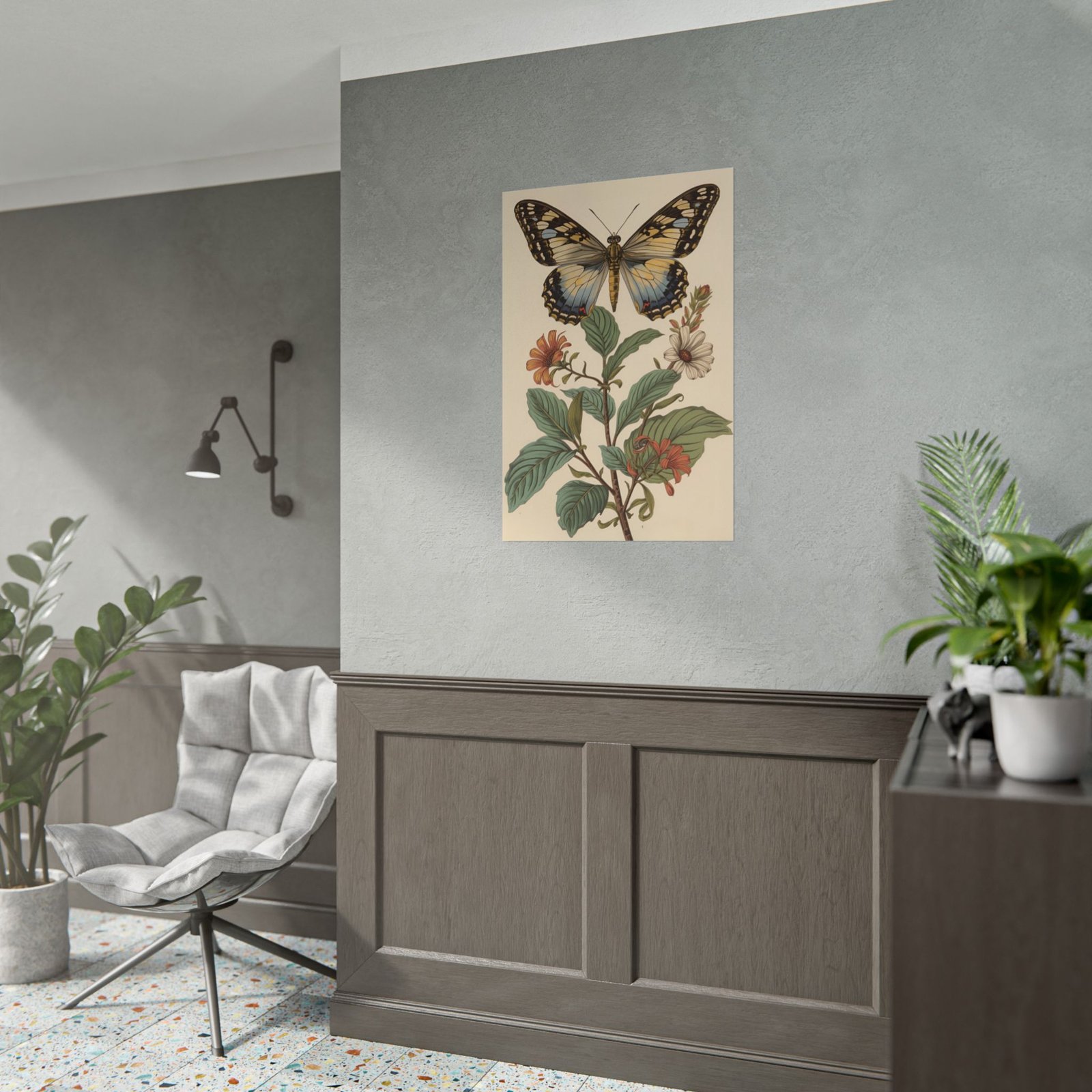 Vintage Butterfly Botanical Rolled Poster - Image 5