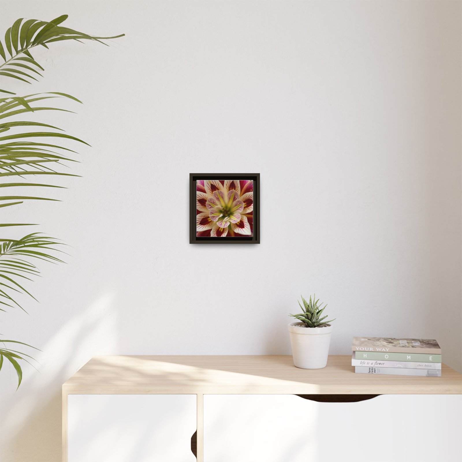 IS_4848 Framed Floral Canvas Wall Art — Multicolor Dahlia Close-Up - Image 6