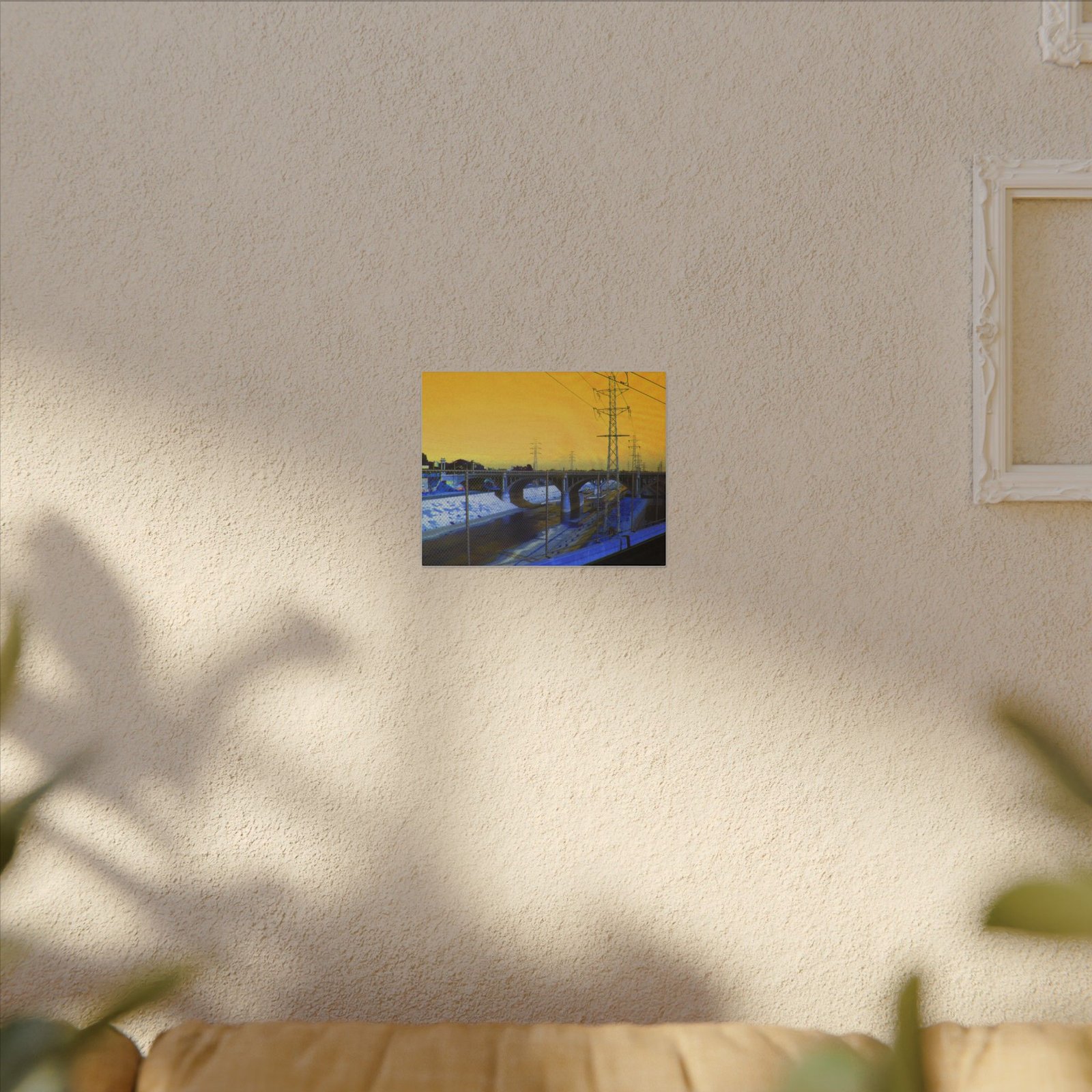 Urban Sunset Train Bridge Canvas 8x10" - Image 3