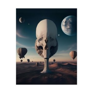 IS_4902 Surreal Skull Rolled Poster