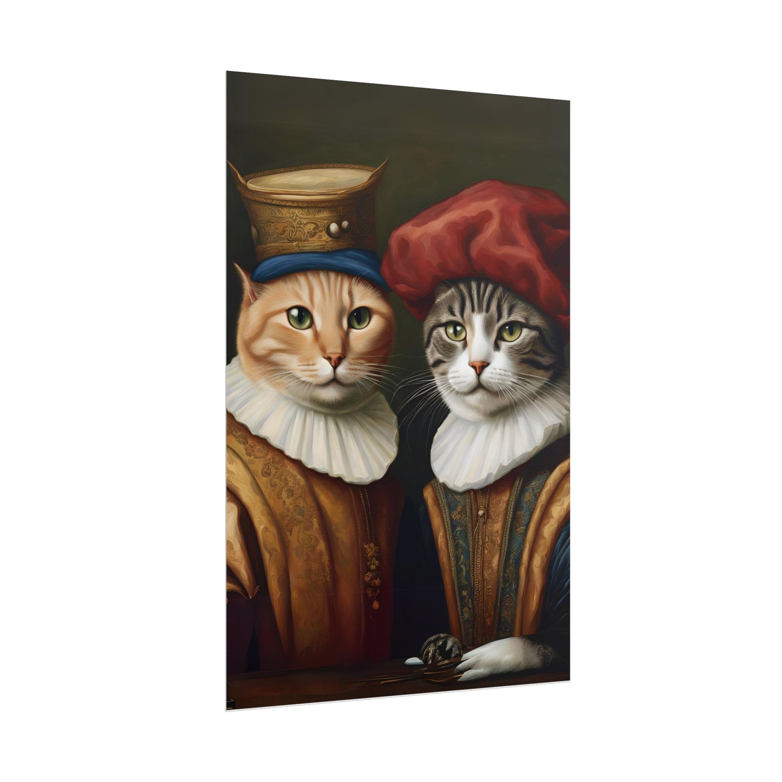 IS_1337 Renaissance Cats Portrait Rolled Posters - Image 3