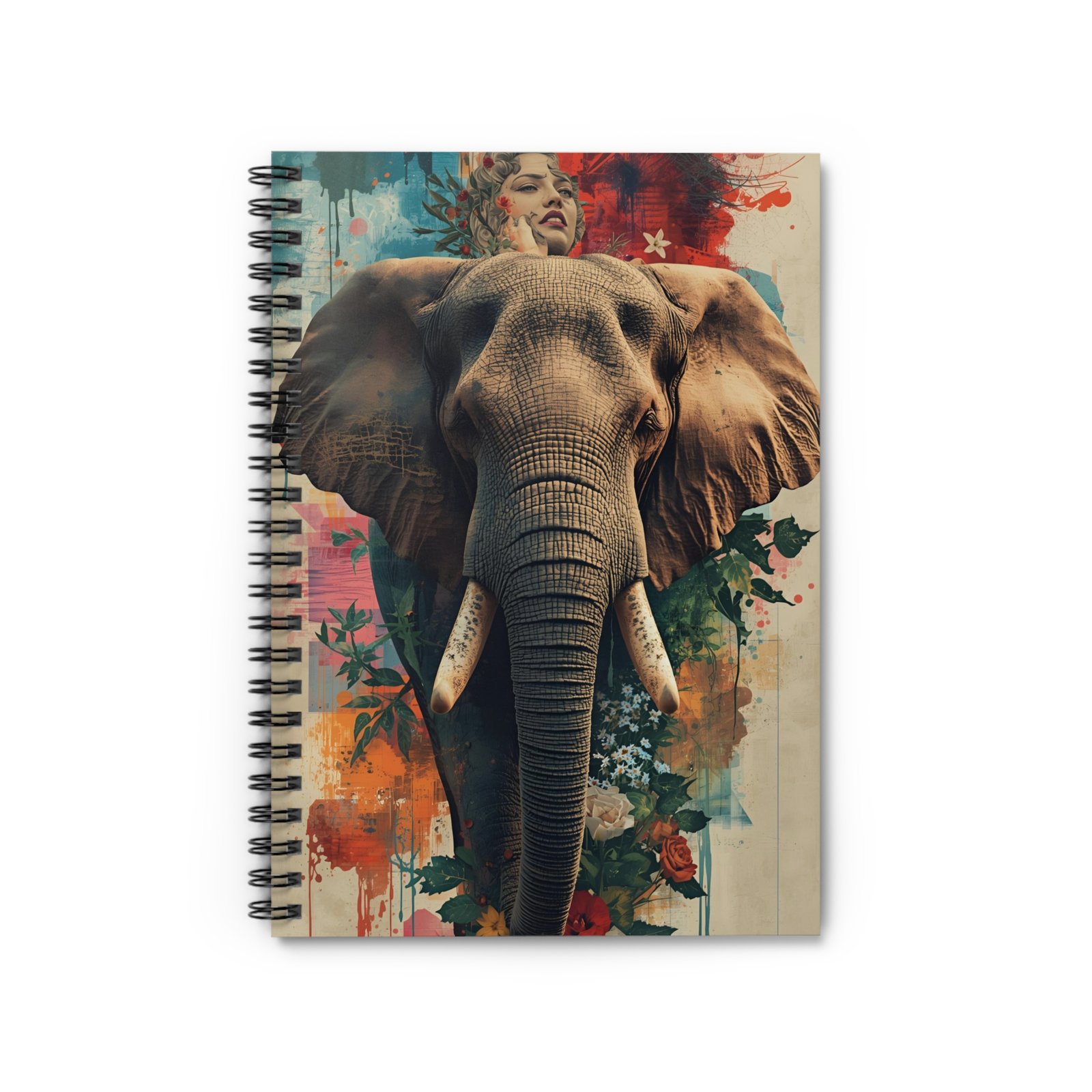 IS_6493 Elephant Wildlife Portrait Spiral Notebook - Image 2
