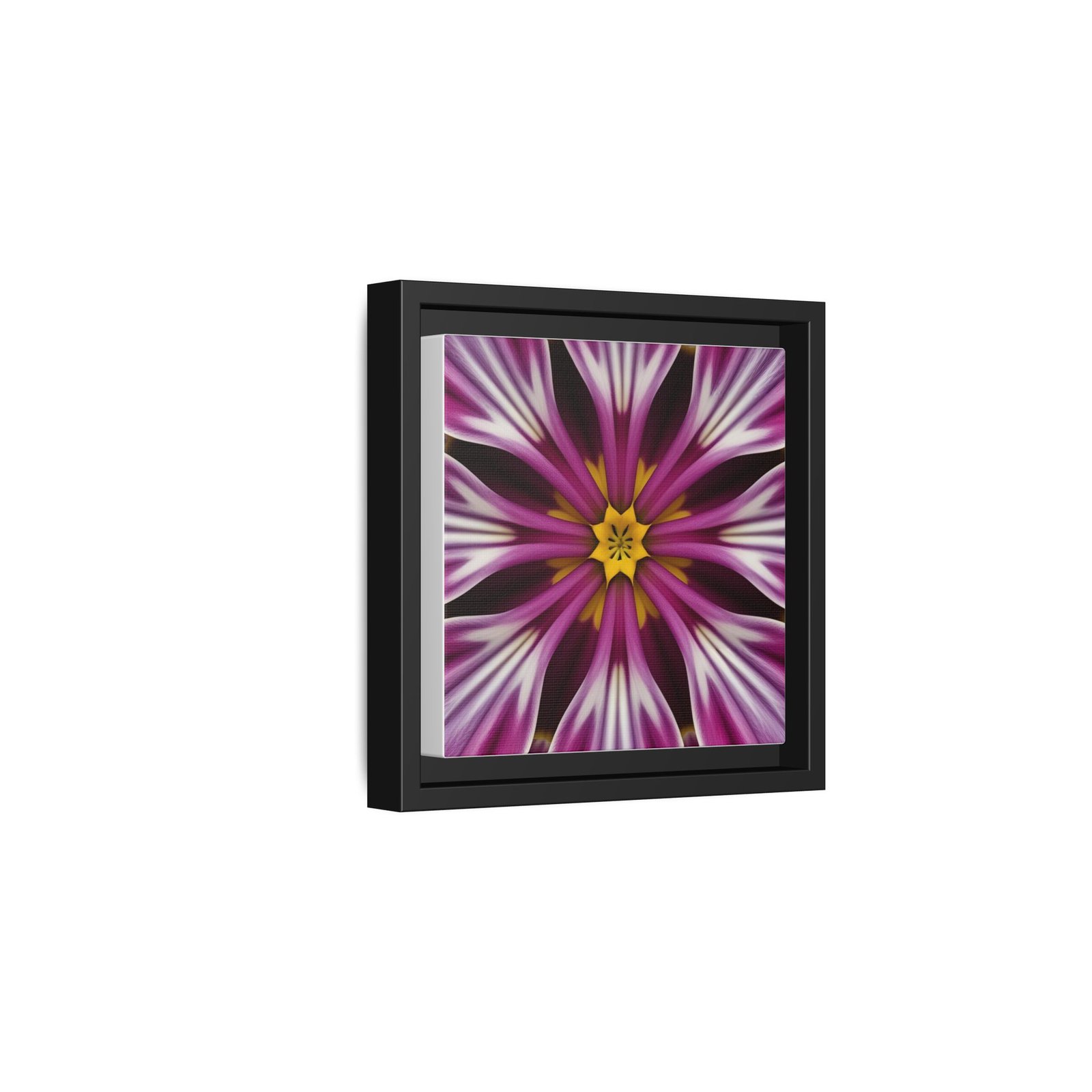 IS_4867 Floral Kaleidoscope Matte Canvas Framed Wall Art - Image 2