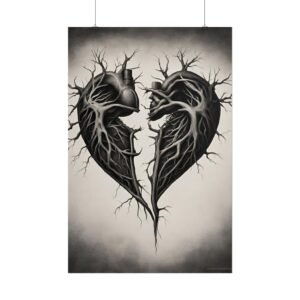 Anatomical Heart Split Rolled Poster