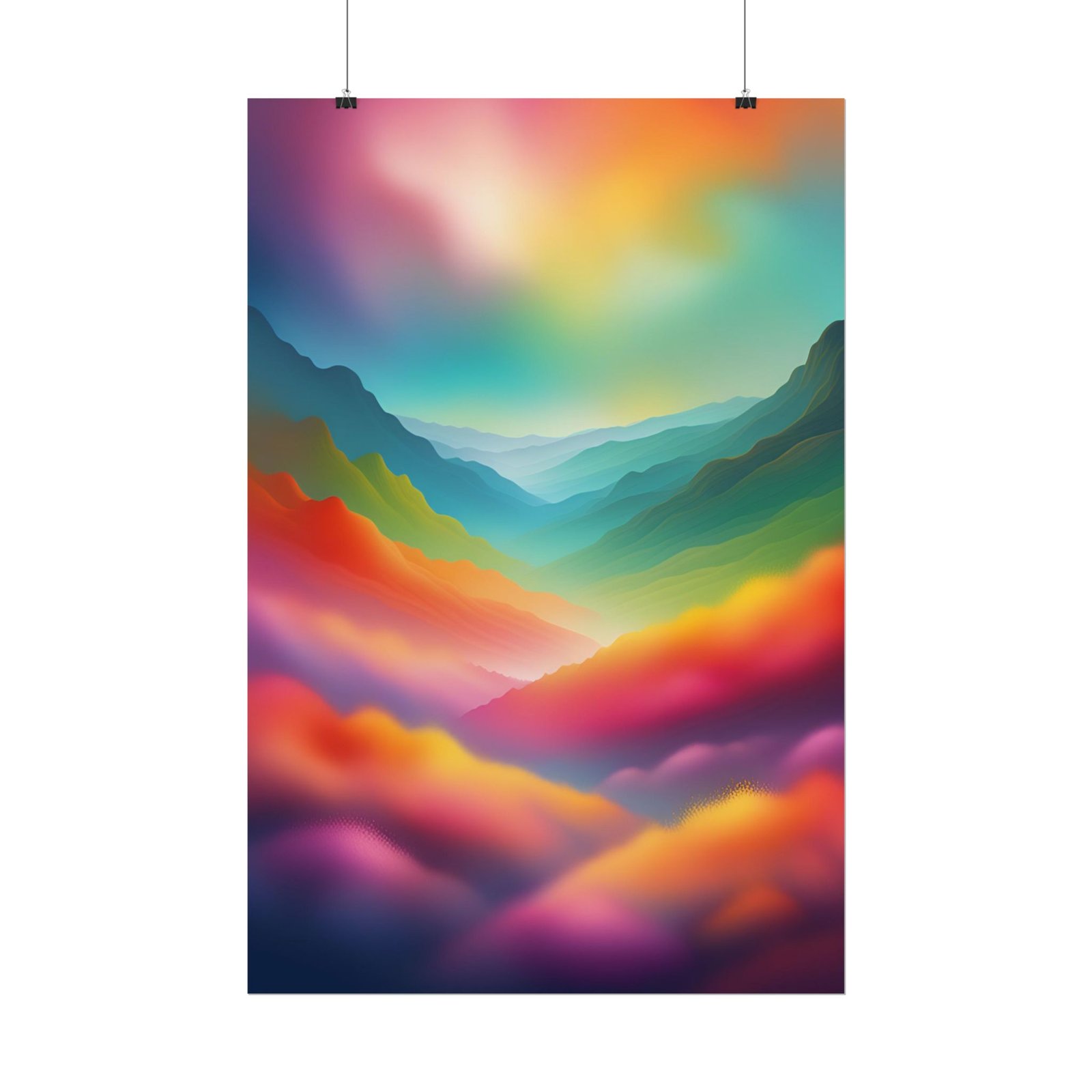 Vibrant Mountain Landscape Rolled Poster - Image 3