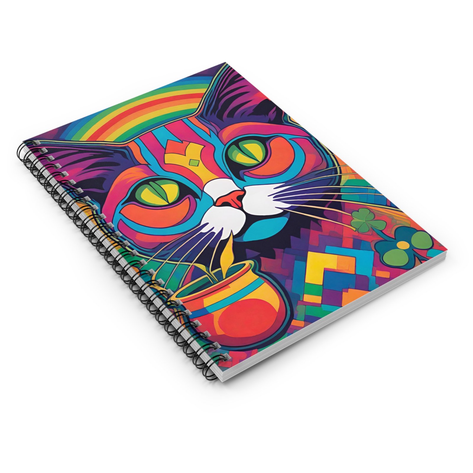 IS_000 Psychedelic Cat Spiral Notebook - Image 3