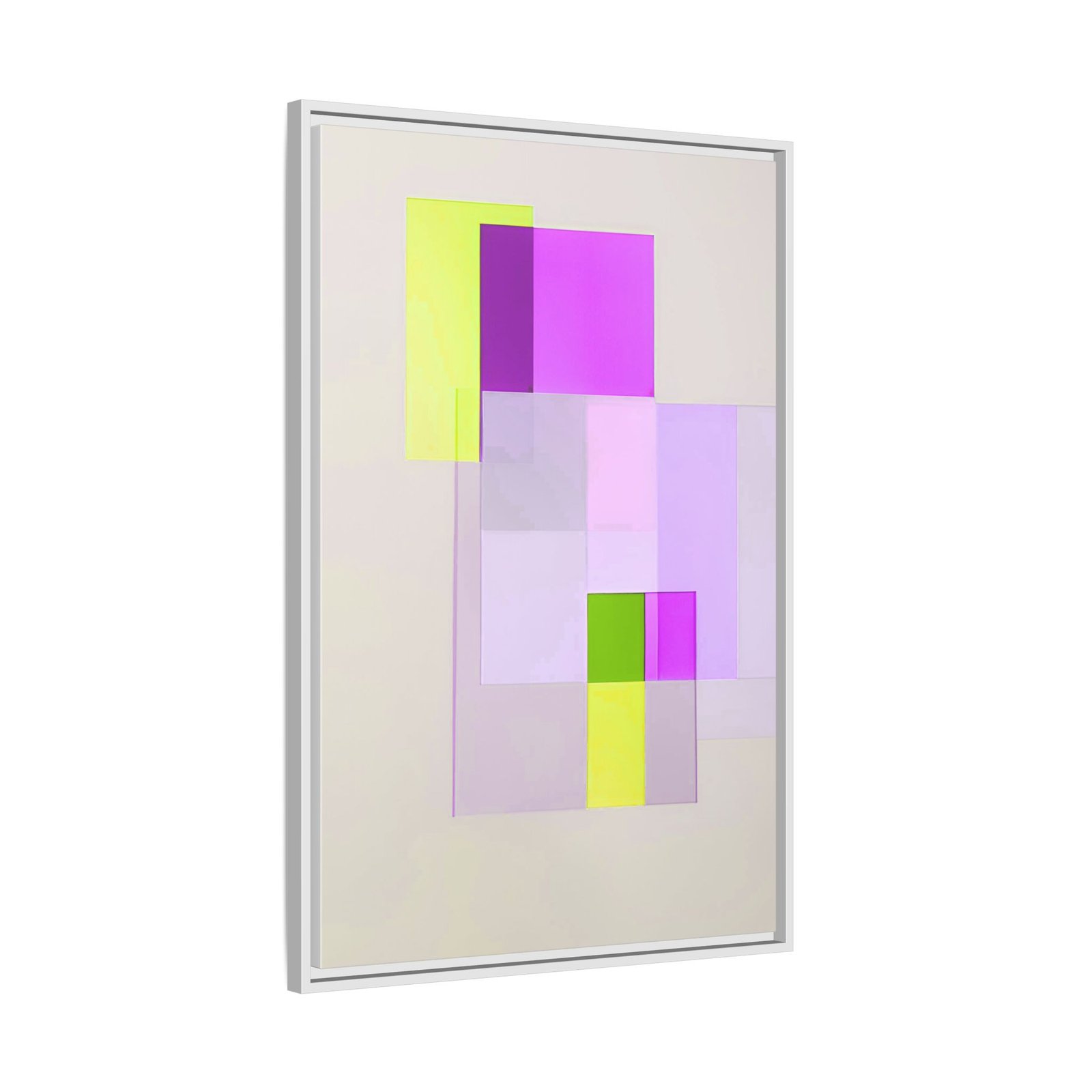 Suprematism Abstract Neon Pastel Squares Geometric FRAMED 24x36" - Image 6