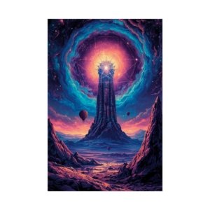 IS_6661 Psychedelic Lighthouse Fantasy Rolled Poster