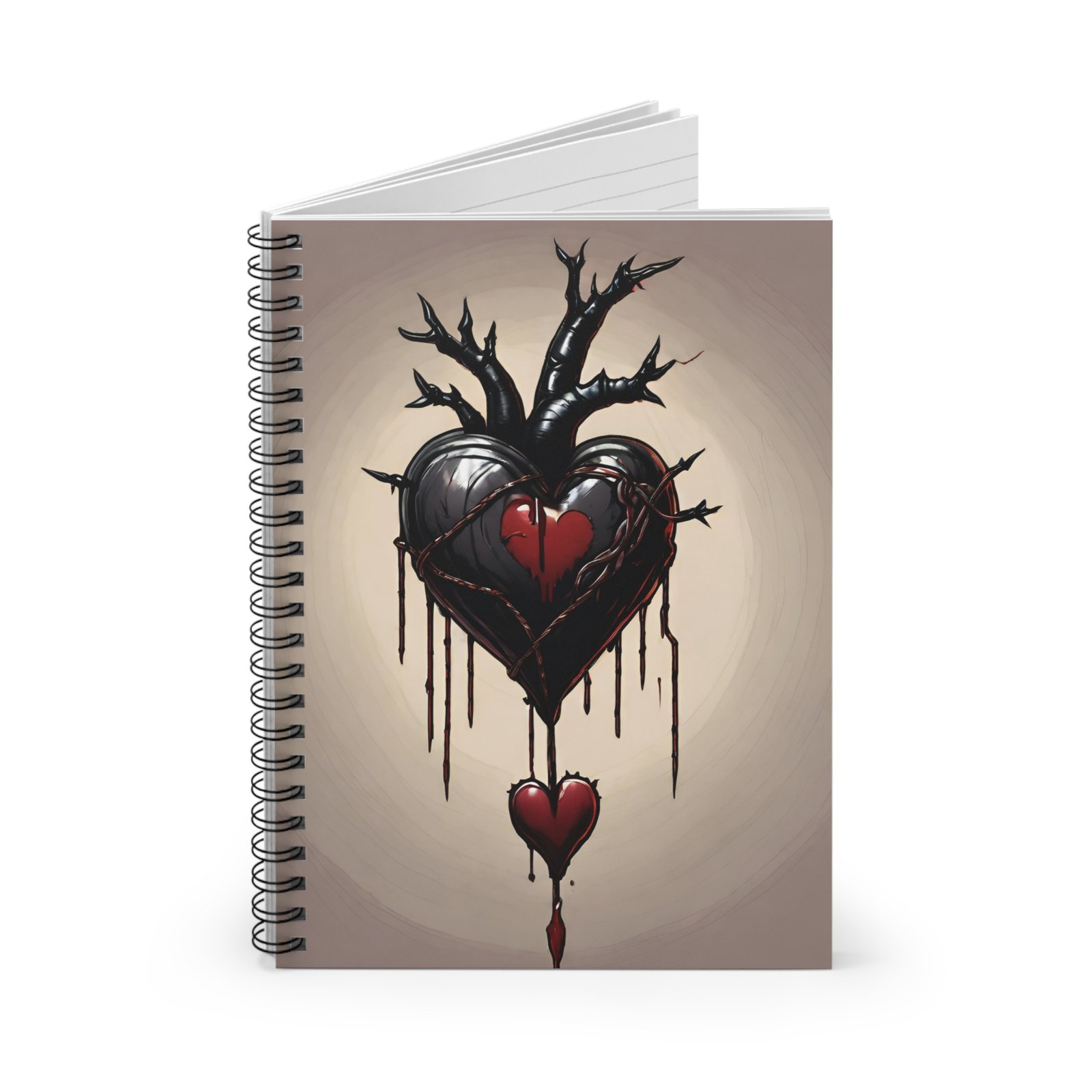 IS_1265 Black Heart Spiral Notebook