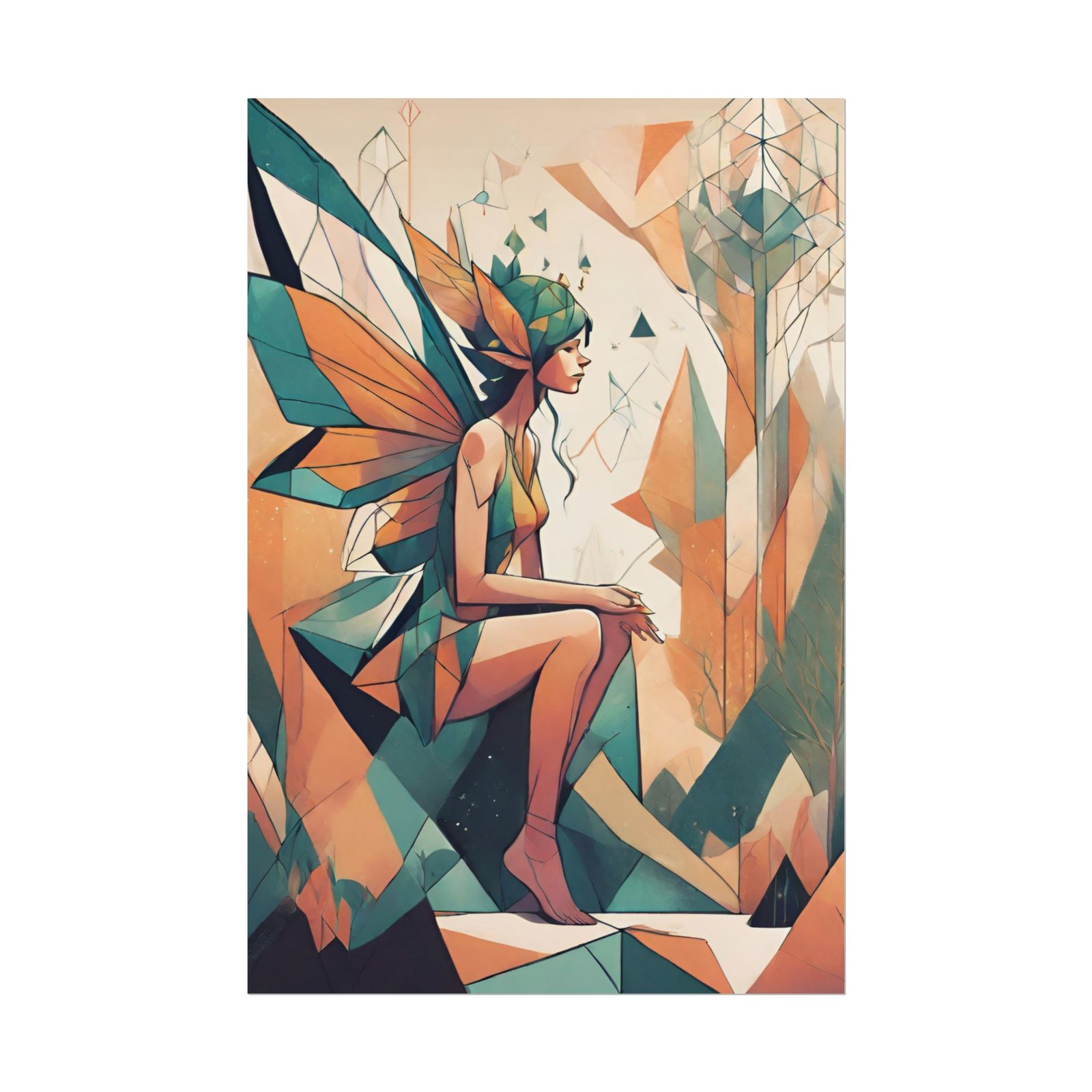 Abstract Geometrical Fairy Rolled Posters