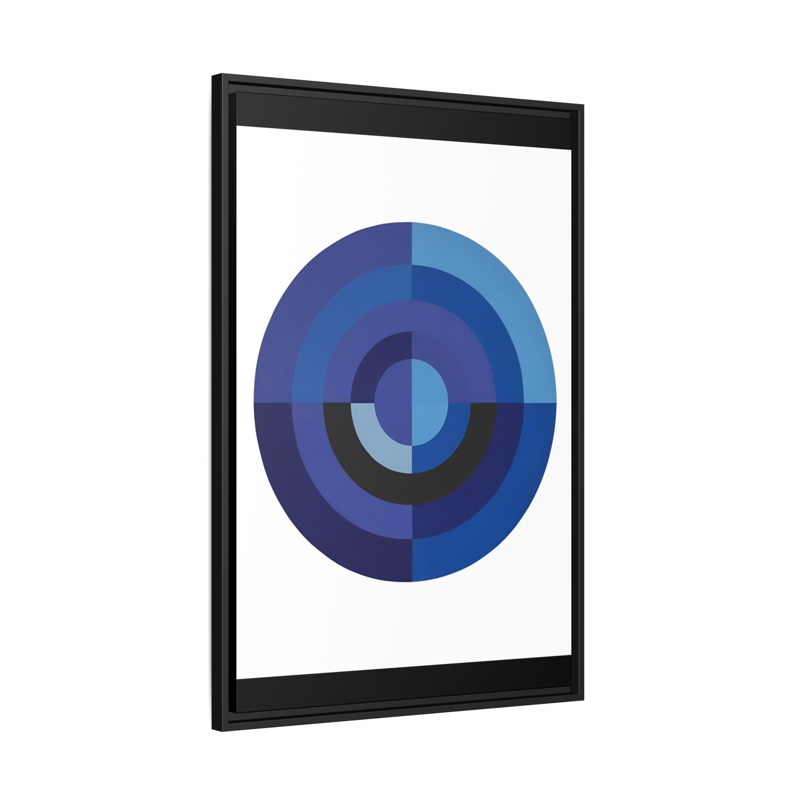 Suprematism Blue Geometric Circles Matte Canvas FRAMED 24x36" - Image 2