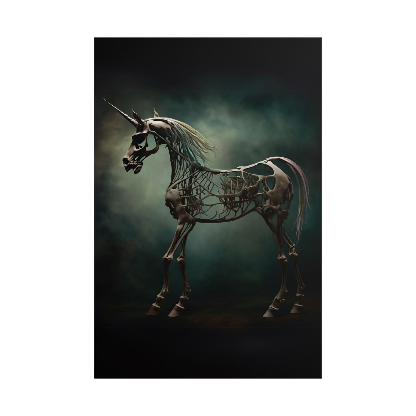 IS_4825 Unicorn Skeleton Rolled Poster - Image 5