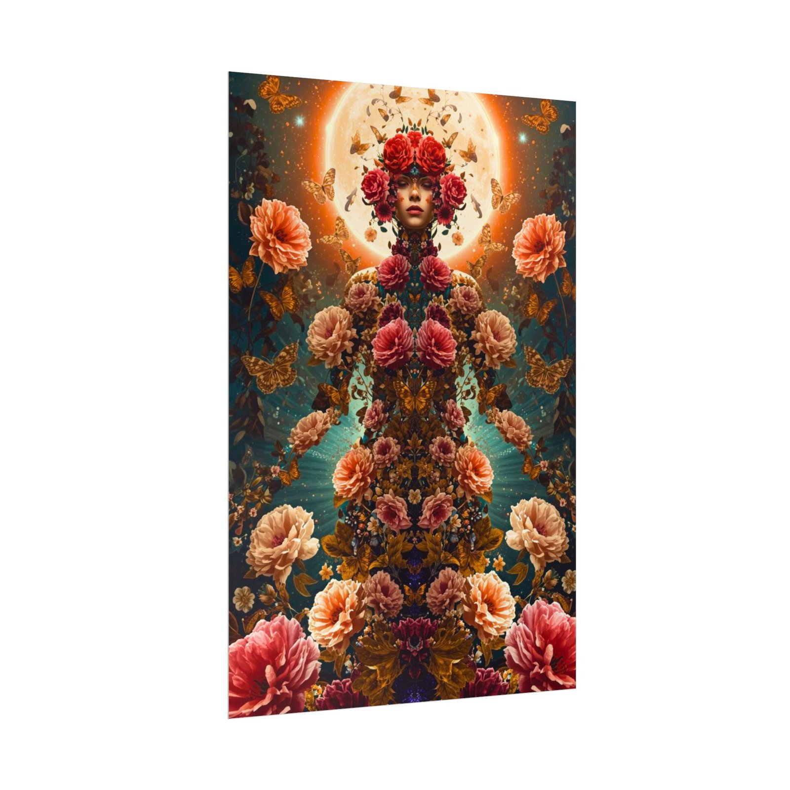 IS_6602 Floral Goddess Rolled Poster — Surreal Boho Wall Decor Art Poster - Image 2