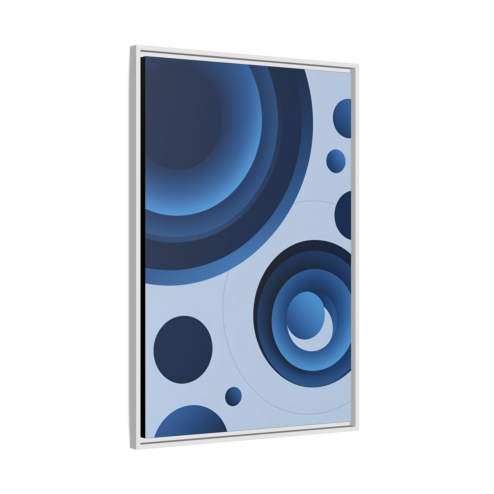 Suprematism- Blue Abstract Concentric Circles FRAMED 24x36" - Image 2