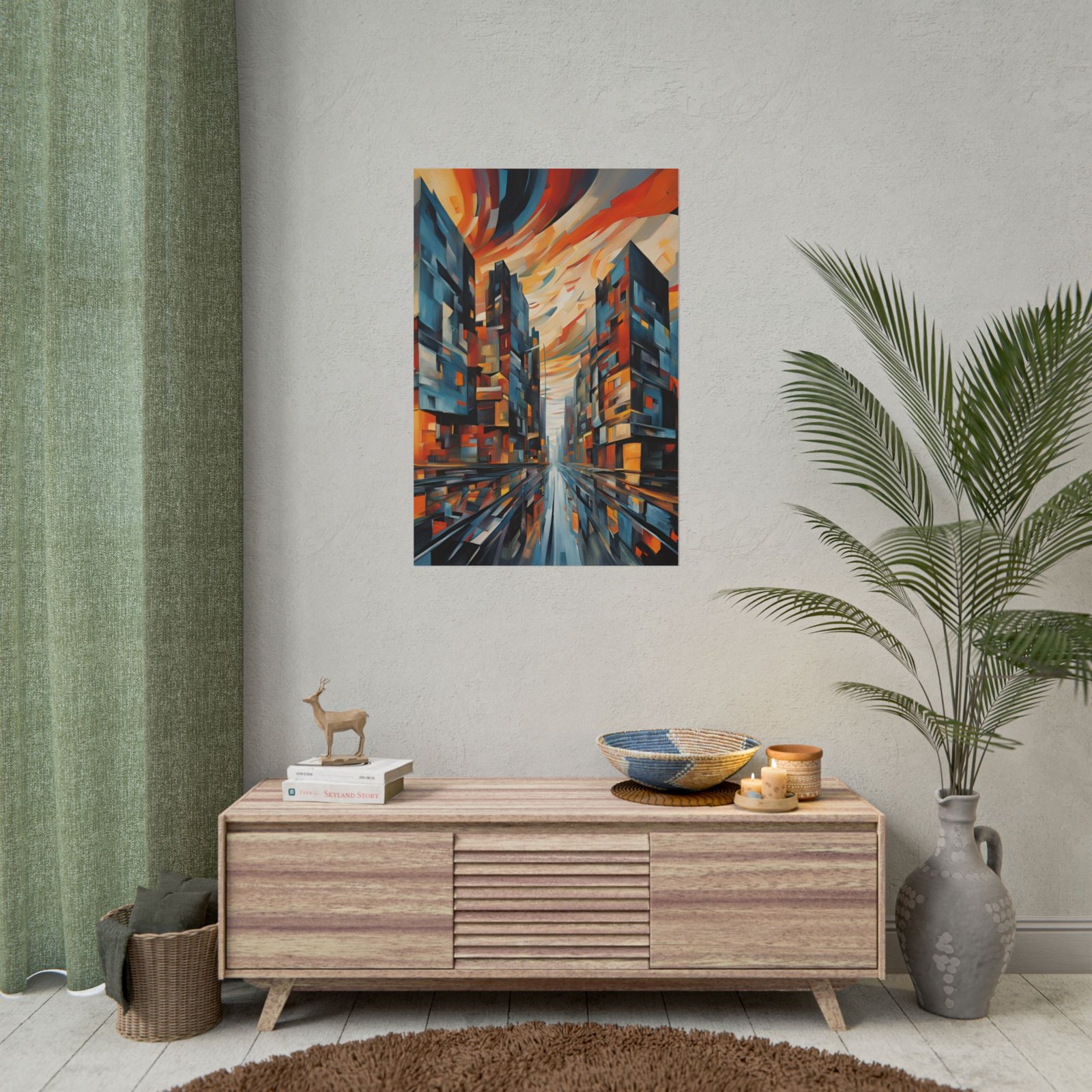 IS_3884 Expressionist Cityscape Rolled Posters - Image 8