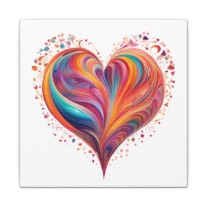 IS_4179 Colorful Swirl Heart Canvas