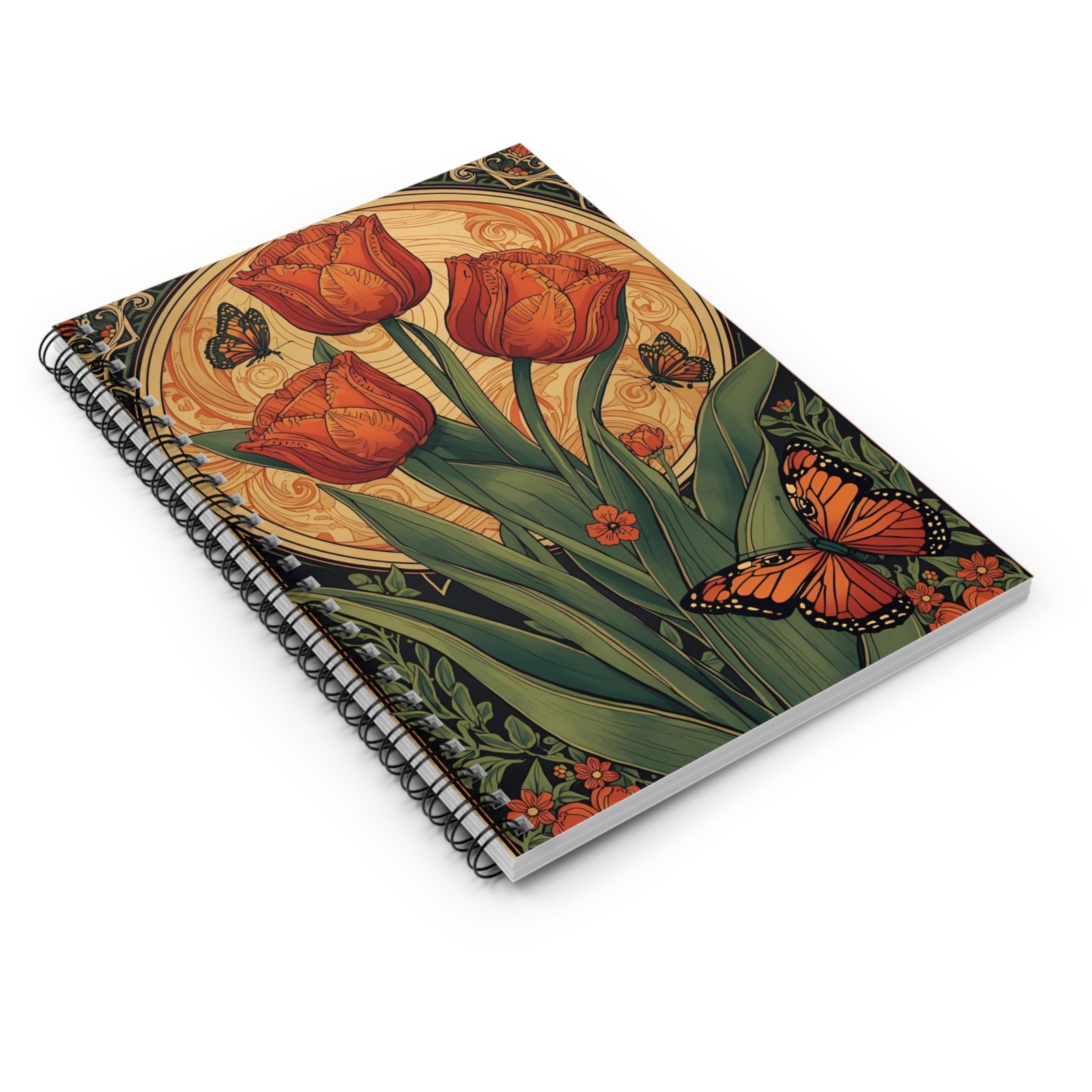 IS_6261 Tulip & Monarch Spiral Notebook - Image 3