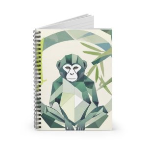IS_0164 Jungle Vibes Spiral Notebook - Monkey Design, Ruled Line, Eco-Friendly