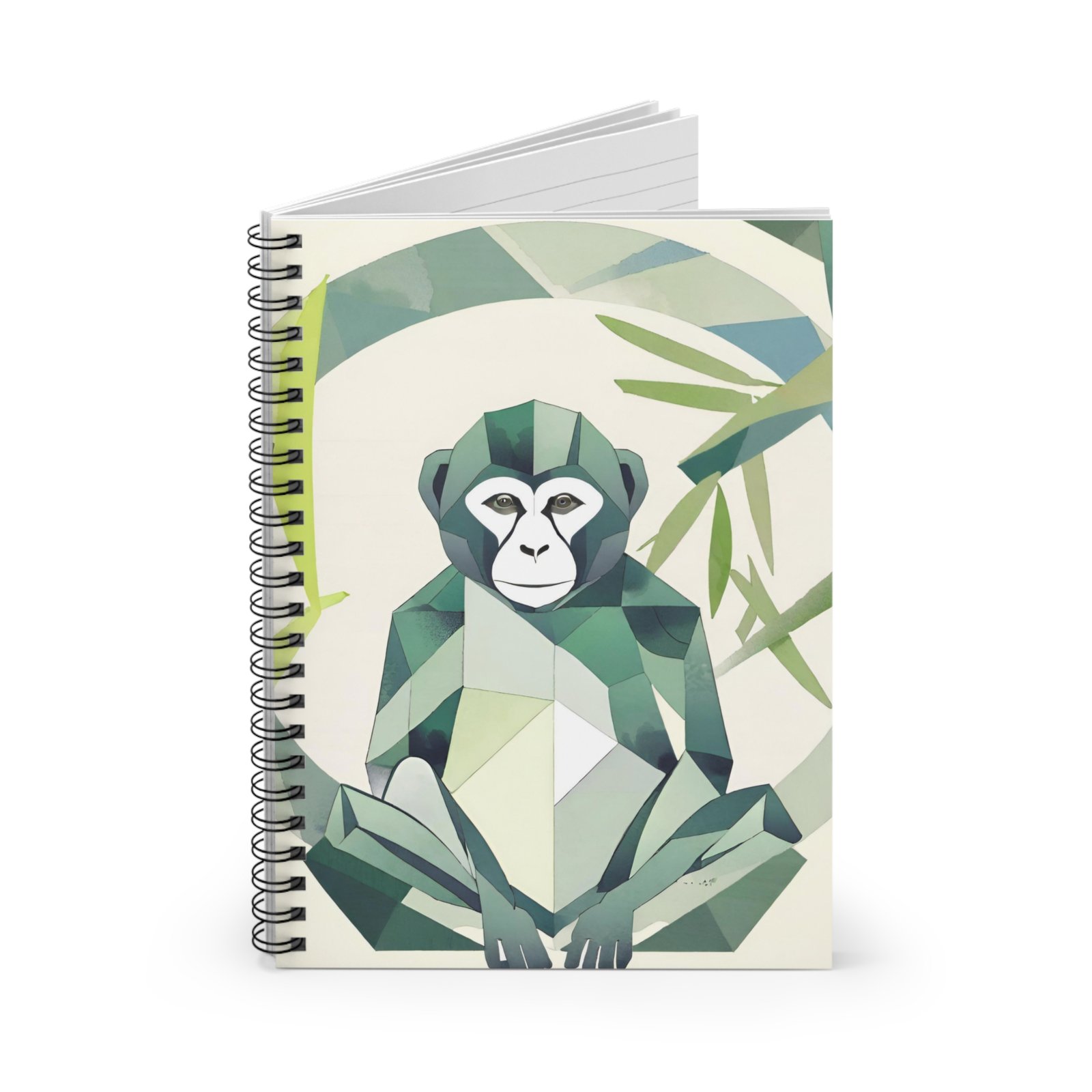 IS_0164 Jungle Vibes Spiral Notebook - Monkey Design, Ruled Line, Eco-Friendly