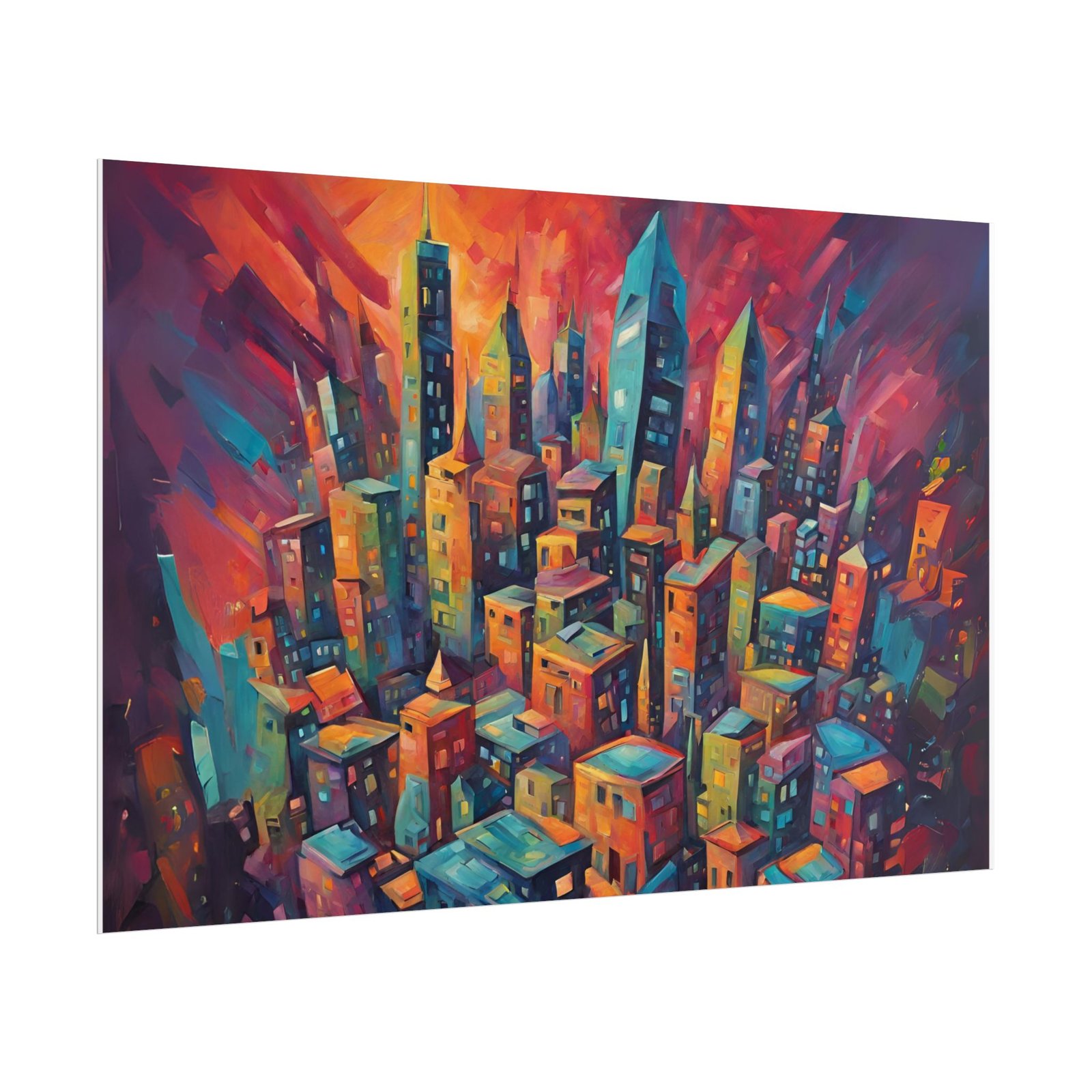 Vibrant Urban Cityscape Rolled Poster - Image 3