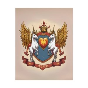 IS_697 Unicorn Crest "Inspire" Rolled Poster