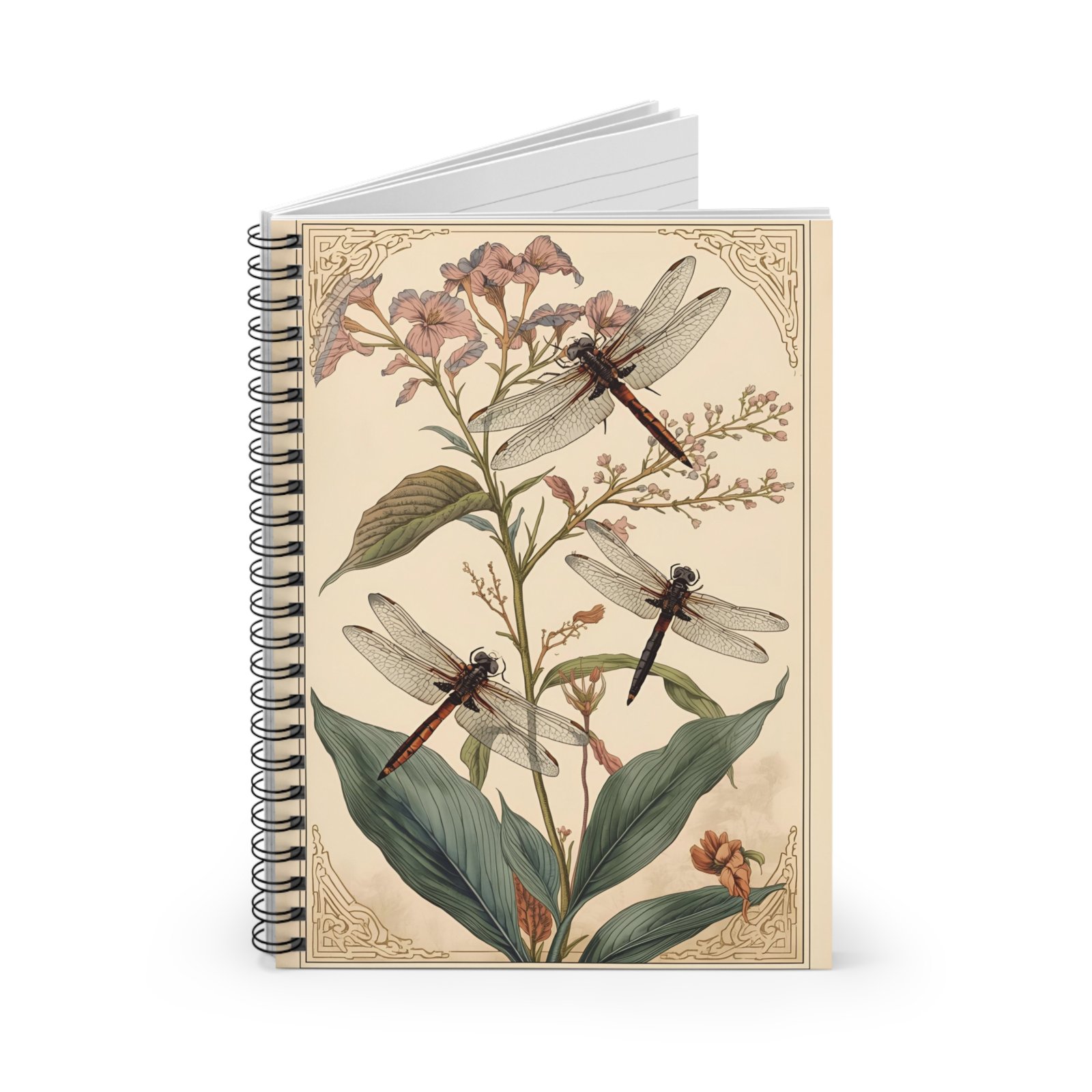 IS_6219 Dragonfly Botanical Spiral Notebook - Image 2