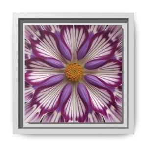 IS_4856 Framed Floral Kaleidoscope Matte Canvas Print
