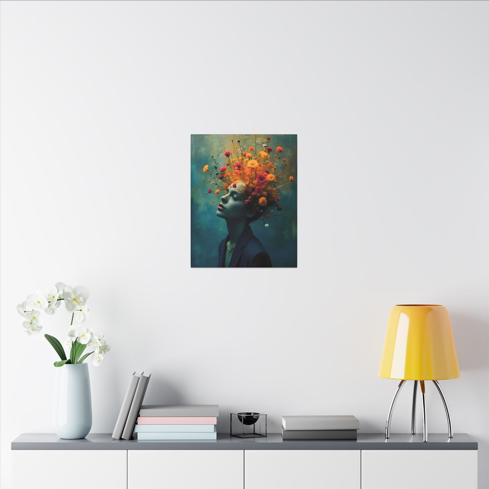 Surreal Floral Portrait Matte Canvas 16x20" - Image 4