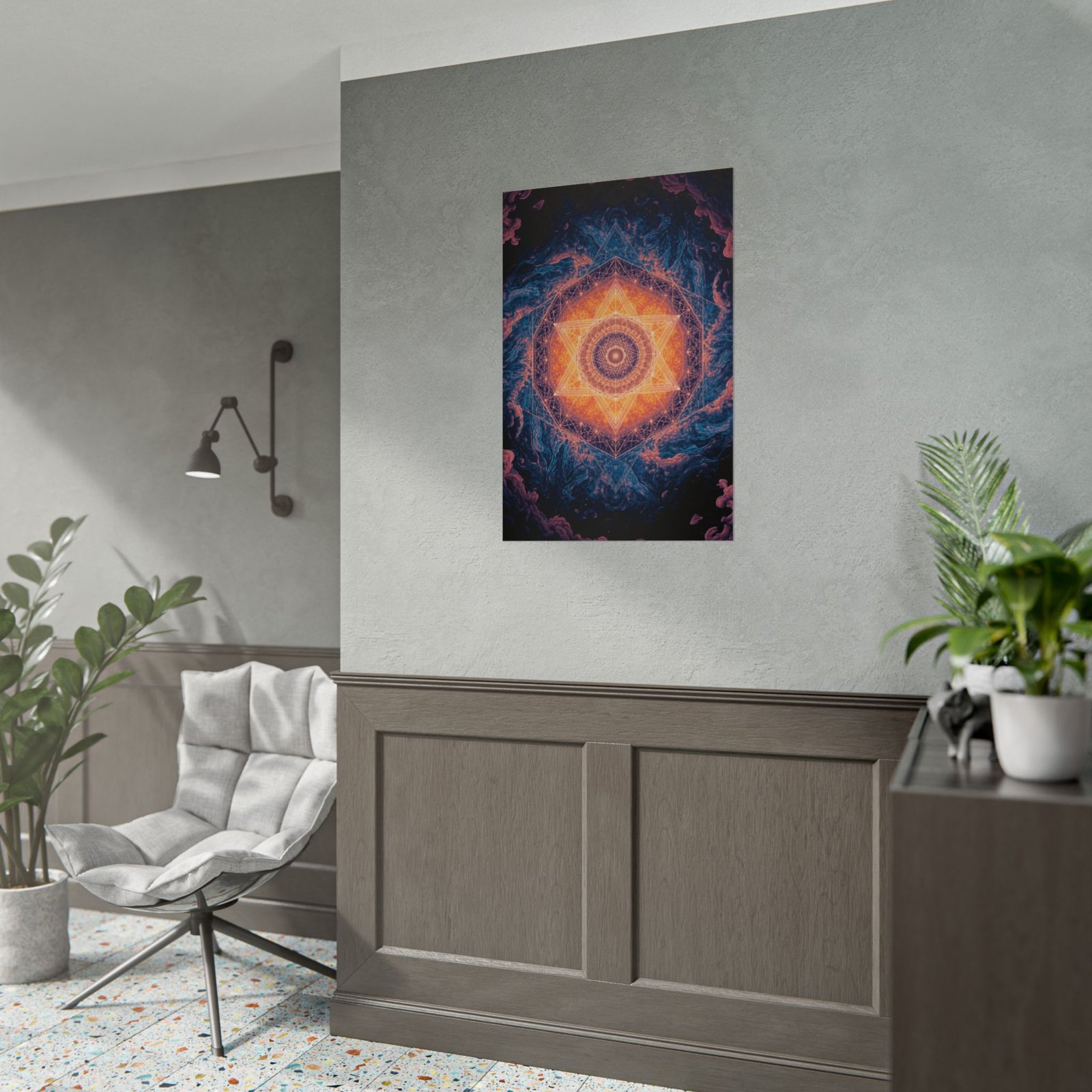 IS_6657 Celestial Mandala Rolled Poster – Psychedelic Geometric Wall Art - Image 4