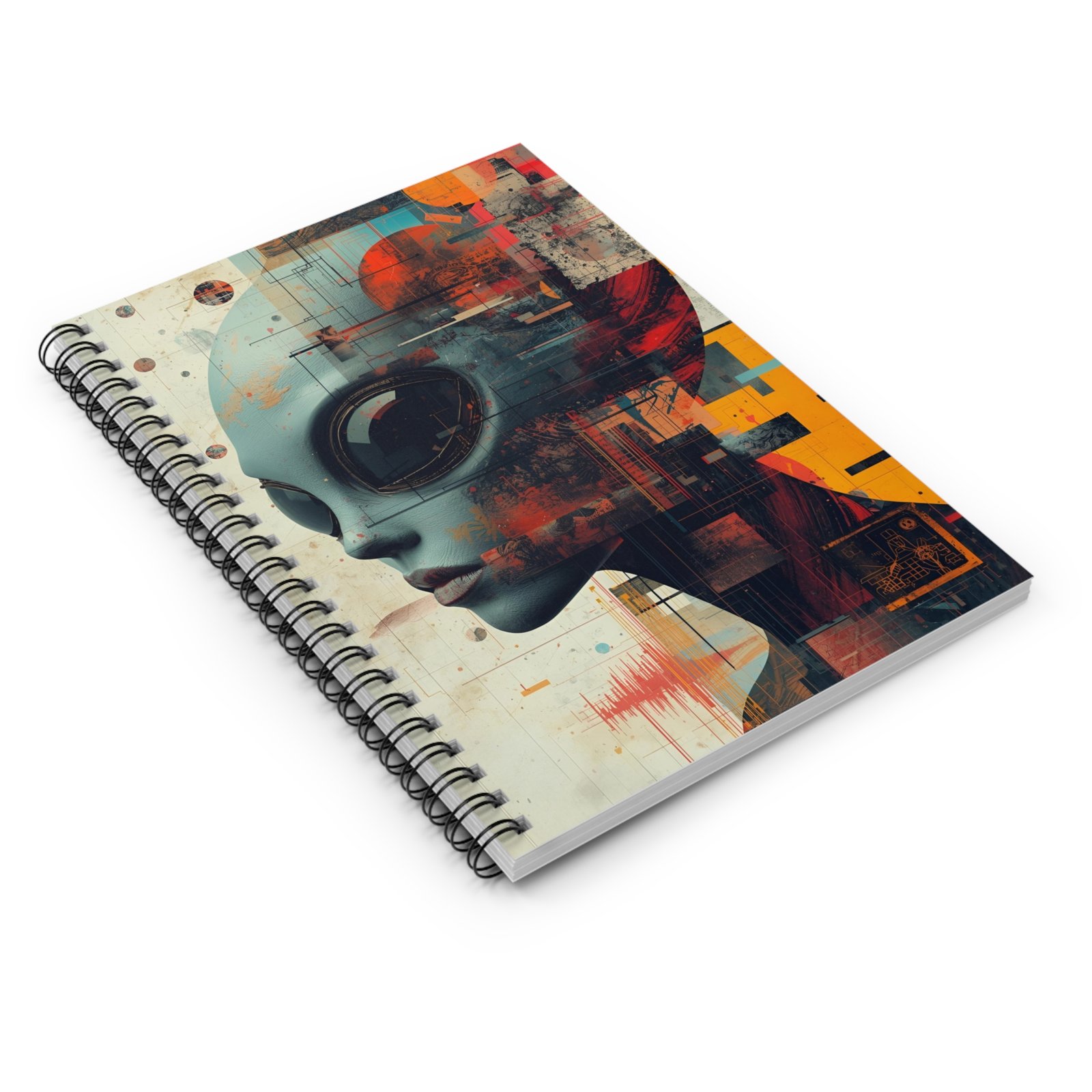 IS_6478 Alien Retro Futuristic Portrait Spiral Notebook - Image 3