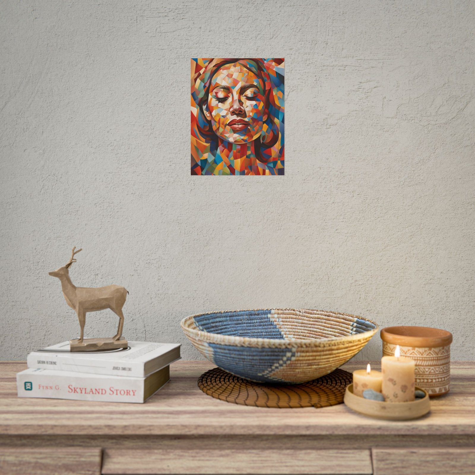 IS_3925 Vibrant Geometric Art Rolled Poster - Colorful Abstract Female Portrait - Image 9