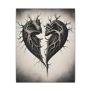 IS_1291 Black Heart Matte Canvas