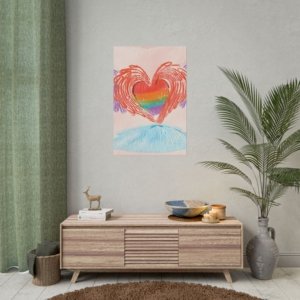 Rainbow Heart Rolled Posters IS_3853