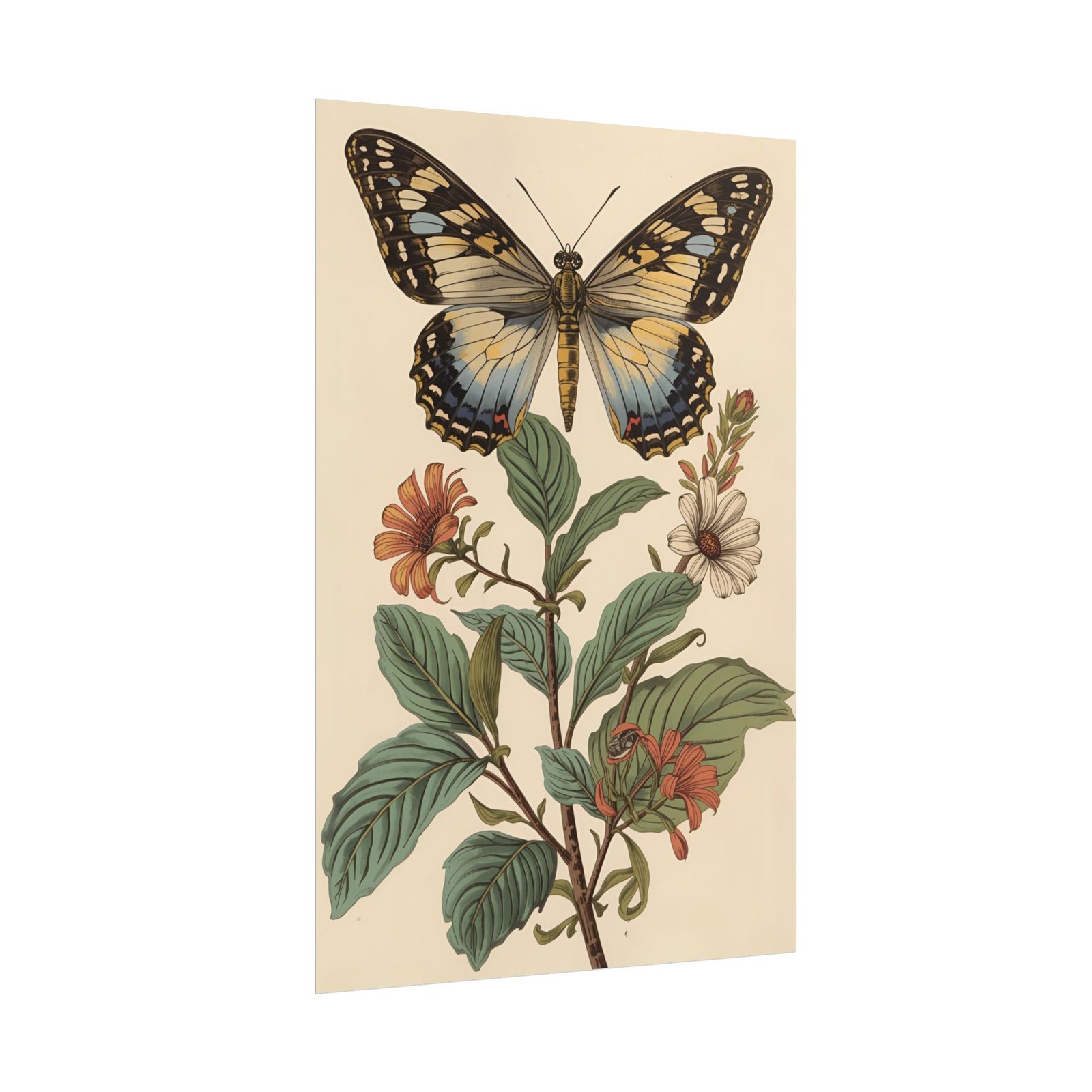 Vintage Butterfly Botanical Rolled Poster - Image 3